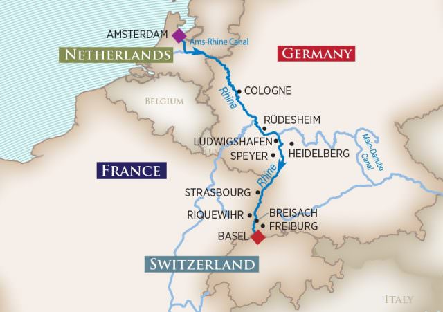 Rijn Rivier Map Virtual Vacation on the Rhine River – Cleared For Take-Off!